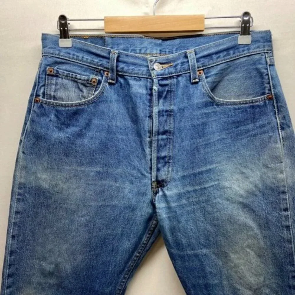 Vintage Levi’s 501XX Blank Tab Jeans Men's 34x31Blue Hemmed 30